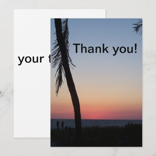 Tropische zonsondergang gevouwen Hartelijk dank Bedankkaart (Voorkant / Achterkant)