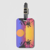 Tropische zonsondergang Graphic gepersonaliseerd Bagagelabel (Voorkant (verticaal))