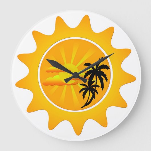 Tropische zonsondergang grote klok (Voorkant)