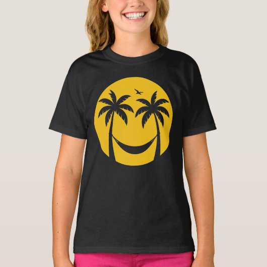 Tropische zonsondergang hangmat - Minimal Palm Tre T-shirt (Voorkant)