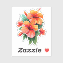 Tropische zonsondergang: Hibiscus Harmony Sticker