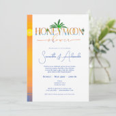 Tropische zonsondergang huwelijksreis paren douche kaart (Staand voorkant)