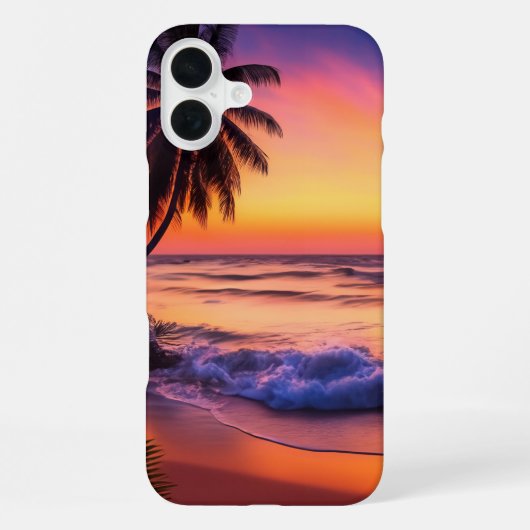 Tropische Zonsondergang iPhone Hoesje iPhone 16 Plus Hoesje (Achterkant)