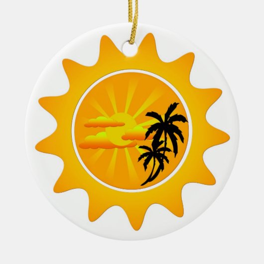 Tropische zonsondergang keramisch ornament (Voorkant)