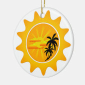 Tropische zonsondergang keramisch ornament (Links)