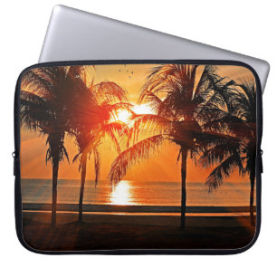 Tropische zonsondergang laptop sleeve