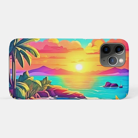 Tropische zonsondergang: levendige lucht Case-Mate iPhone case (Achterkant (horizontaal))