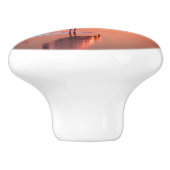 Tropische zonsondergang Lone Flamingo Keramische Knop (Zijkant)