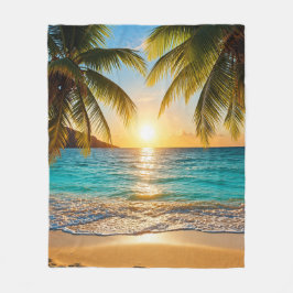 Tropische Zonsondergang Luxe Cozy Fleece Deken