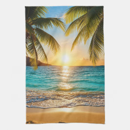 Tropische Zonsondergang Luxe Cozy Theedoek