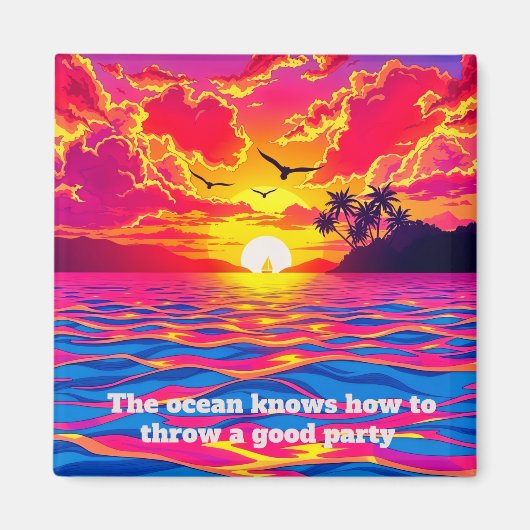 Tropische Zonsondergang  Magneet (Voorkant)
