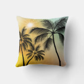 Tropische zonsondergang met palmbomen – Beach Natu Kussen (Achterkant)