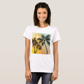 Tropische zonsondergang met palmbomen – Beach Natu T-shirt (Voorkant volledig)