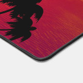 Tropische zonsondergang met palmbomen bureaumat (Hoek)