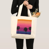 Tropische zonsondergang met palmbomen grote tote bag (Voorkant (product))