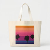 Tropische zonsondergang met palmbomen grote tote bag (Voorkant)