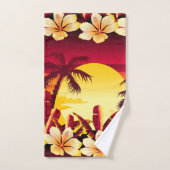 Tropische zonsondergang met palmen bad handdoek (Handdoek)
