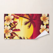 Tropische zonsondergang met palmen bad handdoek (Handdoek)