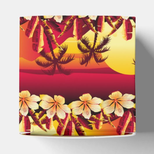 Tropische zonsondergang met palmen bedankdoosjes (Bovenkant)