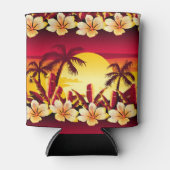 Tropische zonsondergang met palmen blikjeskoeler (Voorkant)