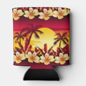 Tropische zonsondergang met palmen blikjeskoeler (Achterkant)