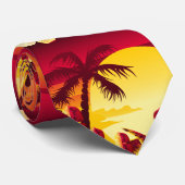 Tropische zonsondergang met palmen stropdas (Opgerold)