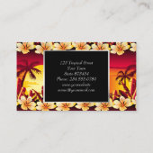 Tropische zonsondergang met palmen visitekaartje (Achterkant)