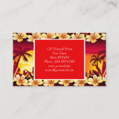 Tropische zonsondergang met palmen visitekaartje (Achterkant)