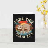 Tropische zonsondergang Natuur Sloth Costa Rica Pu Kaart (Gele Bloem)