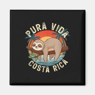 Tropische zonsondergang Natuur Sloth Costa Rica Pu Magneet