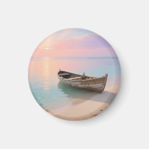 Tropische Zonsondergang op het Strand met Houten B Magneet
