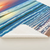 Tropische zonsondergang op het strand sherpa deken (3/4)