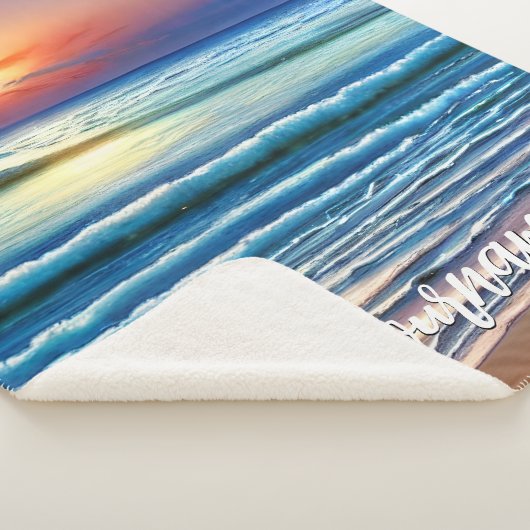 Tropische zonsondergang op het strand sherpa deken (3/4)