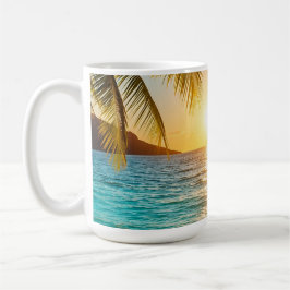 Tropische Zonsondergang Palm Beach Koffiemok