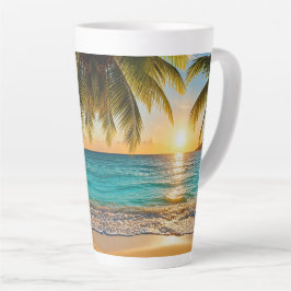 Tropische Zonsondergang Palm Beach Latte Mok