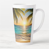 Tropische Zonsondergang Palm Beach Latte Mok (Rechts)