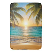 Tropische Zonsondergang Palm Beach Luxe Badmat (Voorkant Verticaal)
