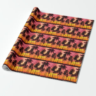 Tropische zonsondergang: Palm Silhouet Serenity. Cadeaupapier