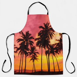 Tropische zonsondergang: Palm Silhouet Serenity. Schort