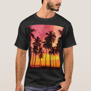Tropische zonsondergang: Palm Silhouet Serenity. T-shirt