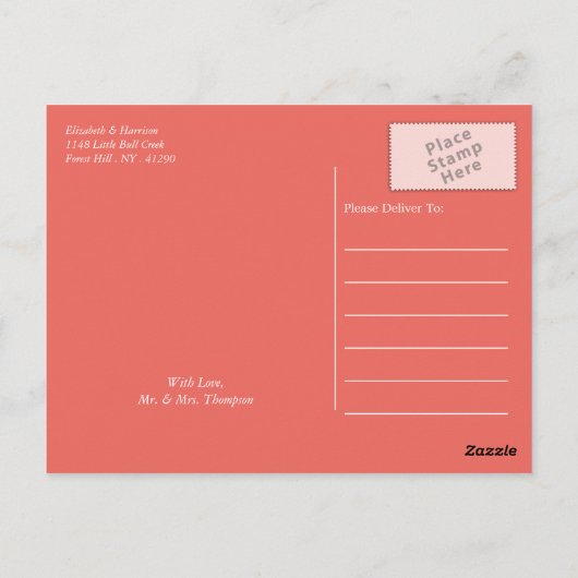 Tropische zonsondergang Palm Tree Beach bruiloft d Briefkaart (Achterkant)