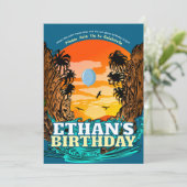 Tropische zonsondergang Palm Tree Verjaardag Kaart (Staand voorkant)