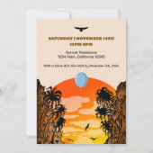 Tropische zonsondergang Palm Tree Verjaardag Kaart (Achterkant)