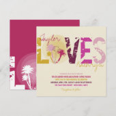 Tropische Zonsondergang Palm Trees Strand Zomer Br Kaart (Voorkant / Achterkant)