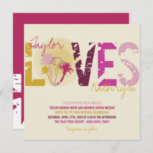 Tropische Zonsondergang Palm Trees Strand Zomer Br Kaart