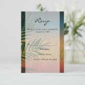 Tropische Zonsondergang Palmbladeren Kaart (Staand voorkant)