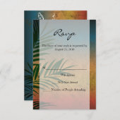 Tropische Zonsondergang Palmbladeren Kaart (Voorkant / Achterkant)