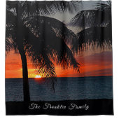 Tropische zonsondergang palmbomen Caribisch Person Douchegordijn (Voorkant)