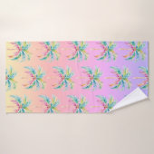 Tropische Zonsondergang Palmboom Badhanddoek (Badhanddoek)