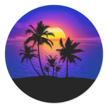 Tropische Zonsondergang Palmboom